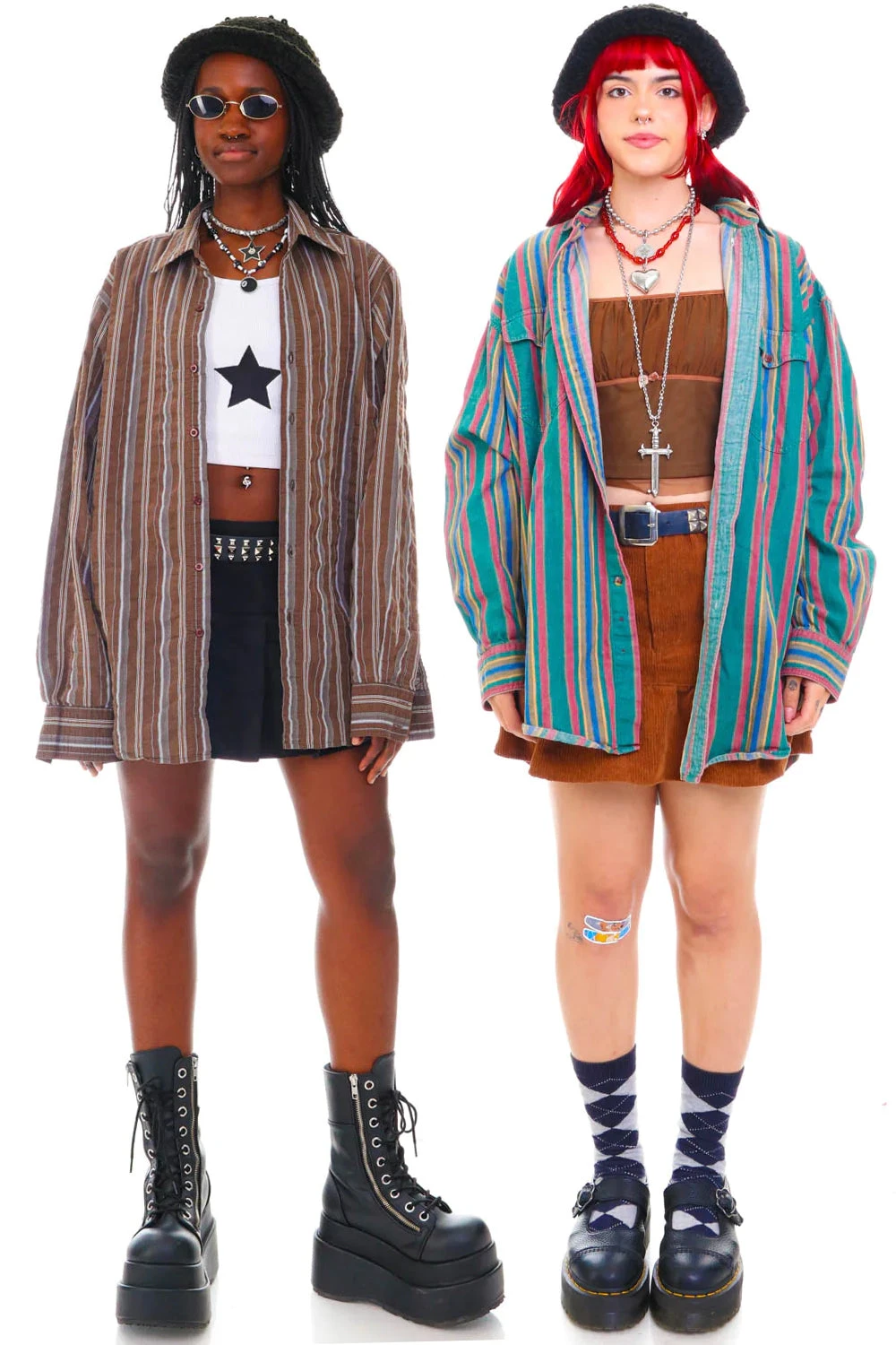 Classic Vintage Long-Sleeve Button-Up Shirts - Printed 1 Classic Vintage Long-Sleeve Button-Up Shirts - Printed