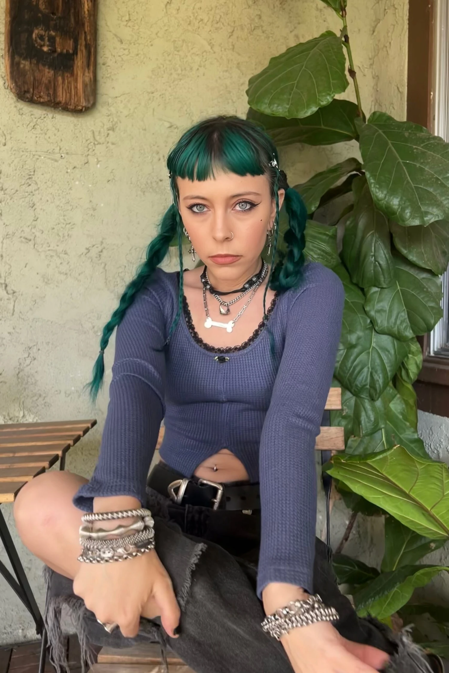 Rosa Blue Lace-Trimmed Thermal Long-Sleever 3 Rosa Blue Lace-Trimmed Thermal Long-Sleever - Image 3