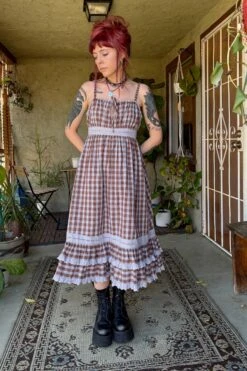 Maxi Dolly Plaid Dress -TUNNEL Vision Shop sdJ Bv
