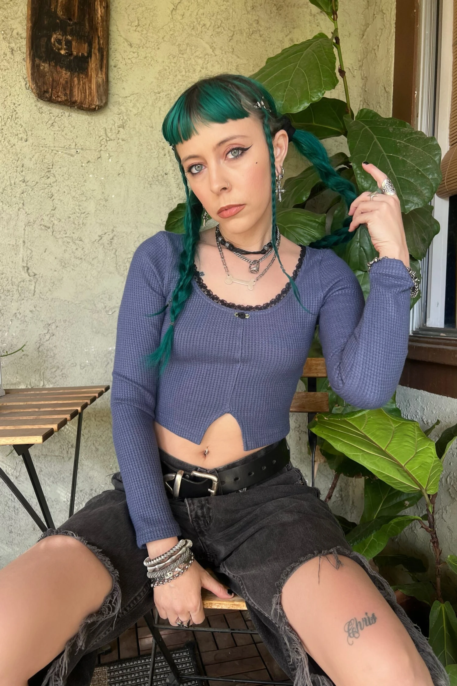 Rosa Blue Lace-Trimmed Thermal Long-Sleever 7 Rosa Blue Lace-Trimmed Thermal Long-Sleever - Image 7