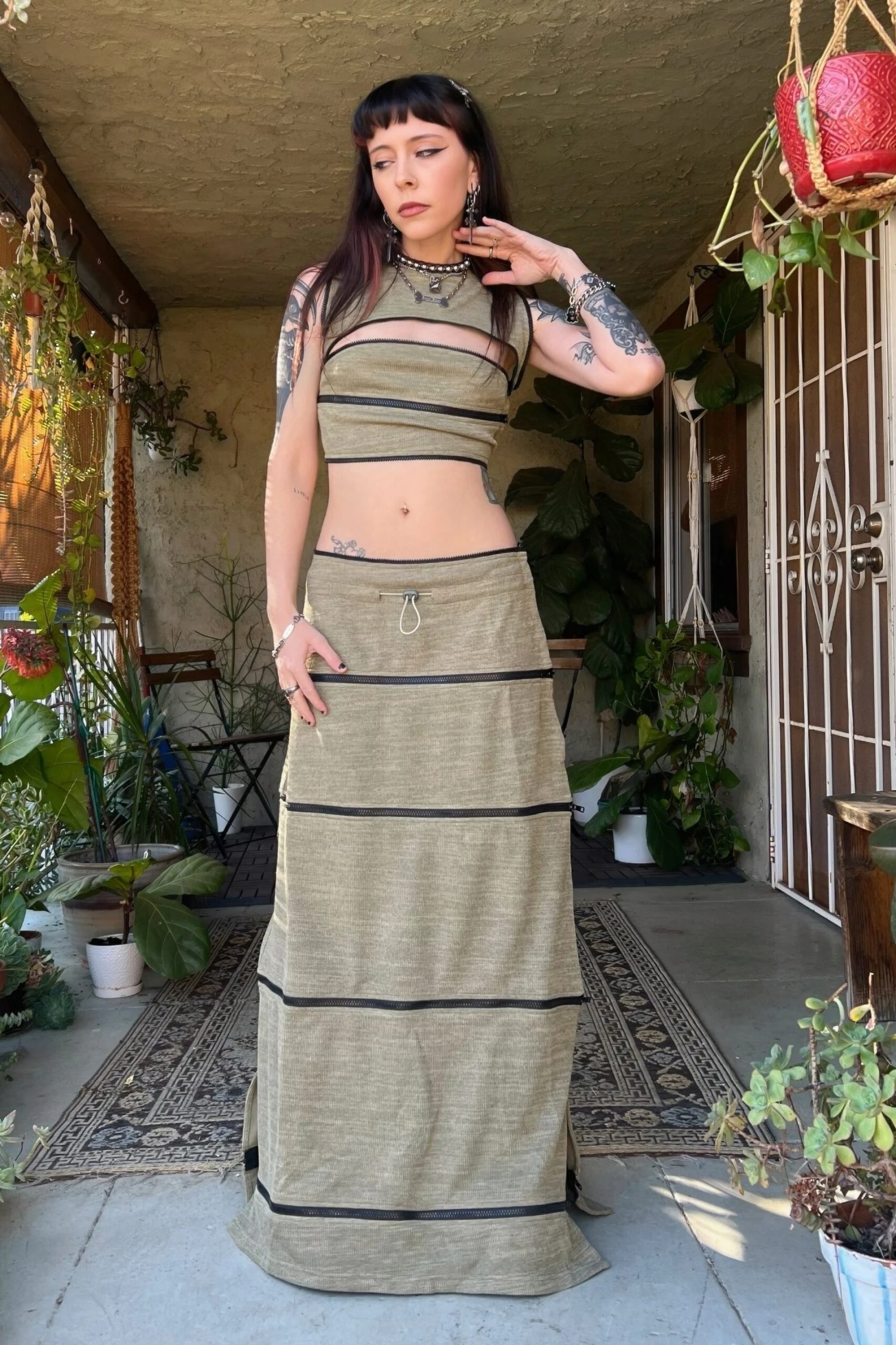 40-in-1 Olive Green Zip-Off Convertible Dress 8 40-in-1 Olive Green Zip-Off Convertible Dress - Image 8