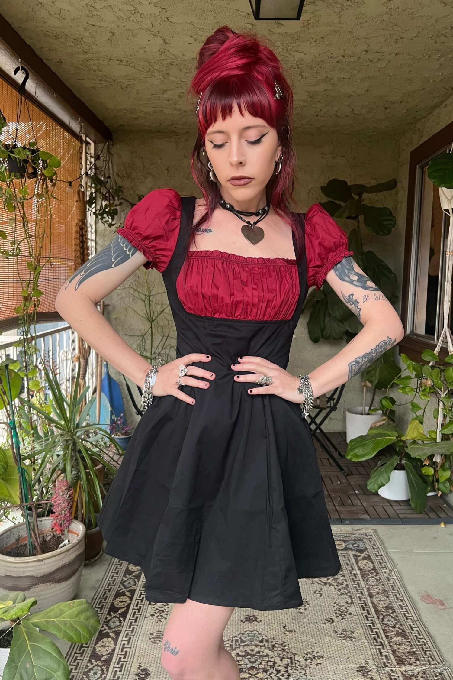 Alicia Underbust Black & Red Dress 3 Alicia Underbust Black & Red Dress - Image 3