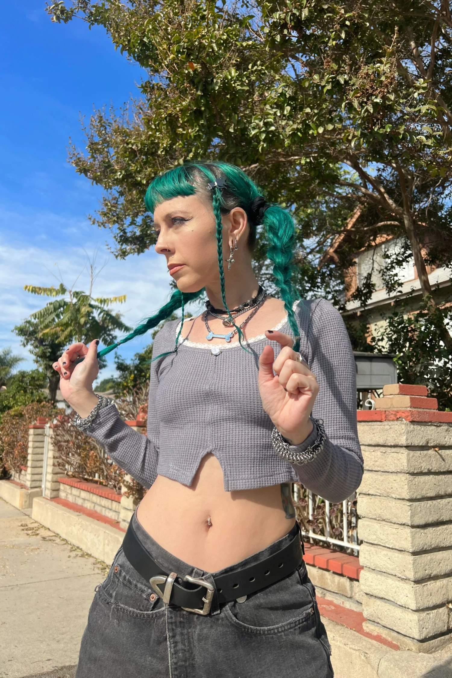 Rosa Grey Lace-Trimmed Thermal Long-Sleever 4 Rosa Grey Lace-Trimmed Thermal Long-Sleever - Image 4