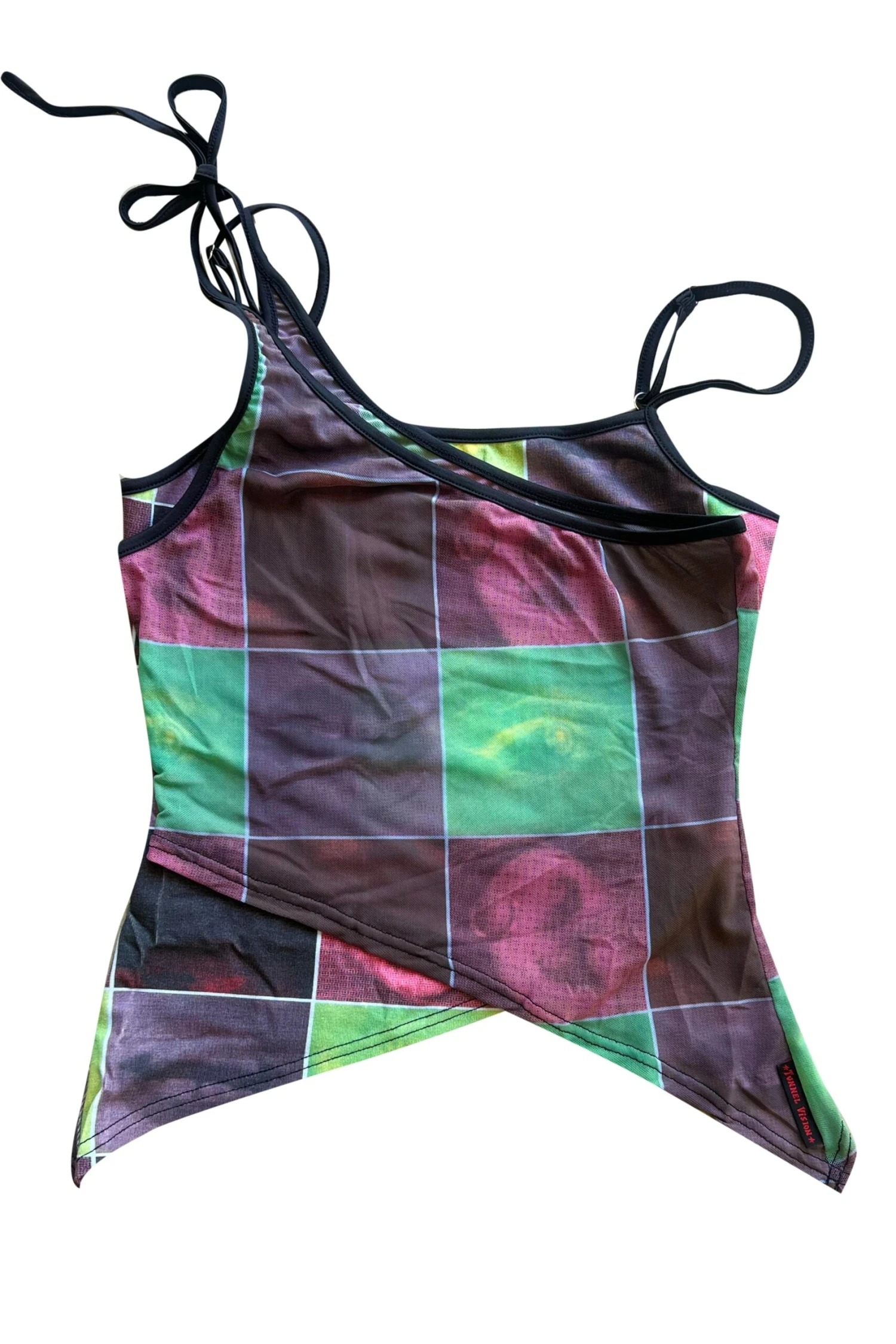 Disco Grid Print Criss-Cross Layer Top 1 Disco Grid Print Criss-Cross Layer Top