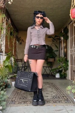 Libby Cement Corset-Lace Shirt -TUNNEL Vision Shop wgeas